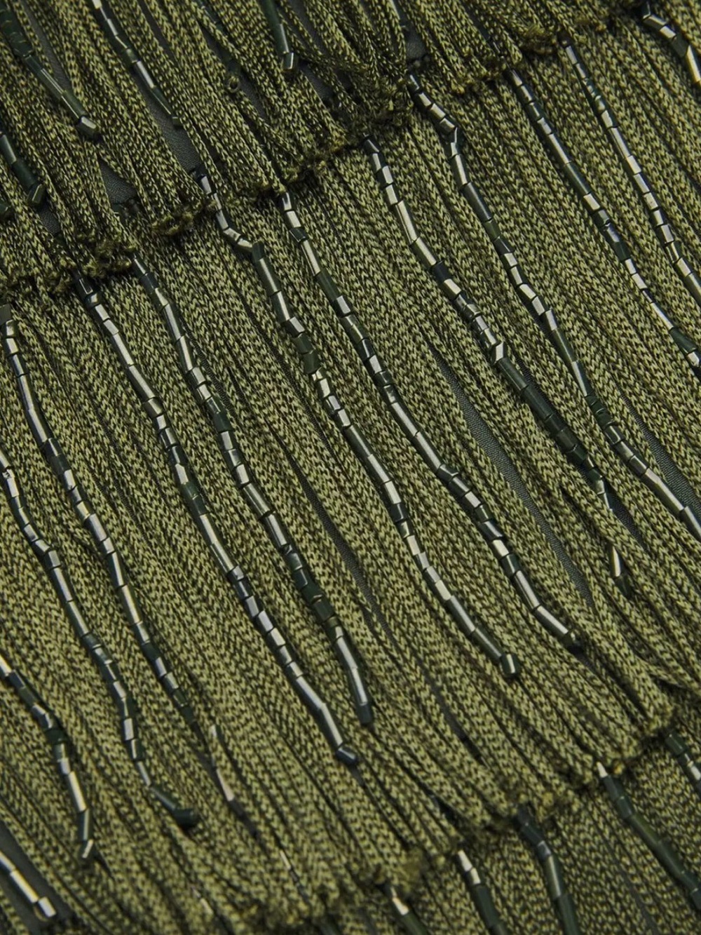Weekend Max Mara JoyRoad Garonna Fringe Mini Skirt – Olive Green – Size XL - Picture 5 of 6